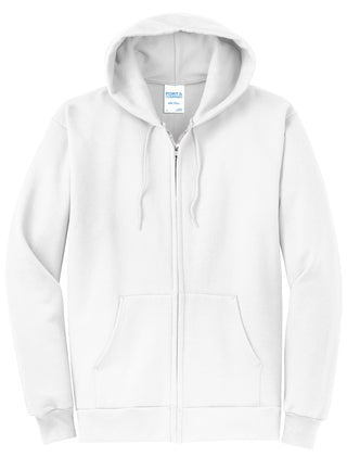 Port & Company Core Fleece Full-Zip Hooded Sweatshirt (White)