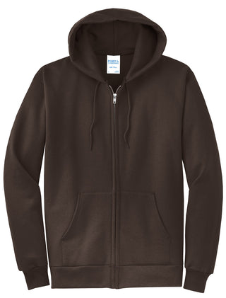 Port & Company Core Fleece Full-Zip Hooded Sweatshirt (Dark Chocolate Brown)