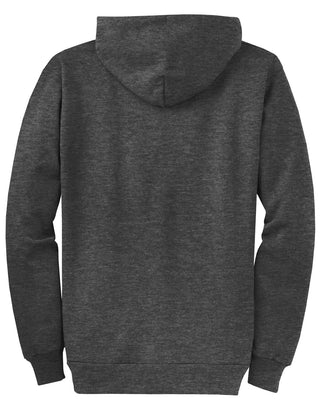 Port & Company Core Fleece Full-Zip Hooded Sweatshirt (Dark Heather Grey)
