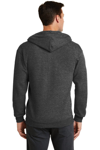 Port & Company Core Fleece Full-Zip Hooded Sweatshirt (Dark Heather Grey)