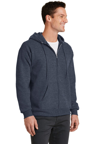 Port & Company Core Fleece Full-Zip Hooded Sweatshirt (Heather Navy)