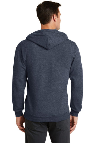 Port & Company Core Fleece Full-Zip Hooded Sweatshirt (Heather Navy)