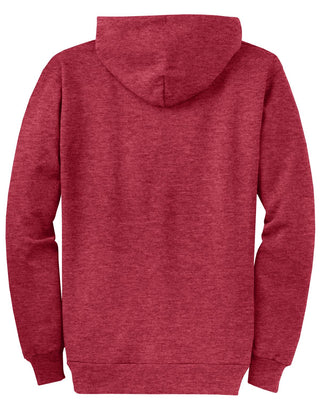 Port & Company Core Fleece Full-Zip Hooded Sweatshirt (Heather Red)