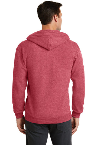 Port & Company Core Fleece Full-Zip Hooded Sweatshirt (Heather Red)