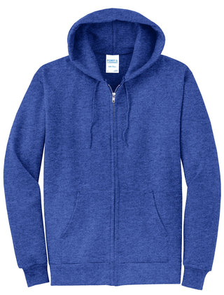 Port & Company Core Fleece Full-Zip Hooded Sweatshirt (Heather Royal)