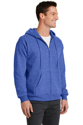 Port & Company Core Fleece Full-Zip Hooded Sweatshirt (Heather Royal)