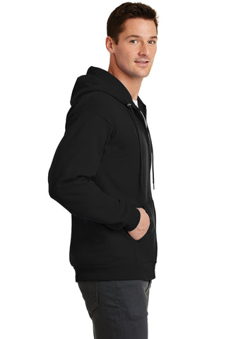 Port & Company Core Fleece Full-Zip Hooded Sweatshirt (Jet Black)