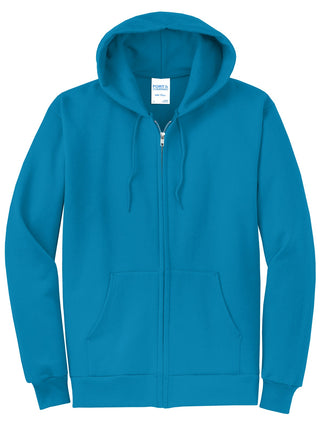 Port & Company Core Fleece Full-Zip Hooded Sweatshirt (Neon Blue)