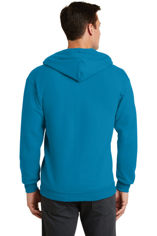 Port & Company Core Fleece Full-Zip Hooded Sweatshirt (Neon Blue)