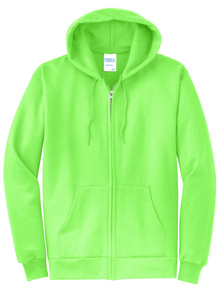 Port & Company Core Fleece Full-Zip Hooded Sweatshirt (Neon Green)