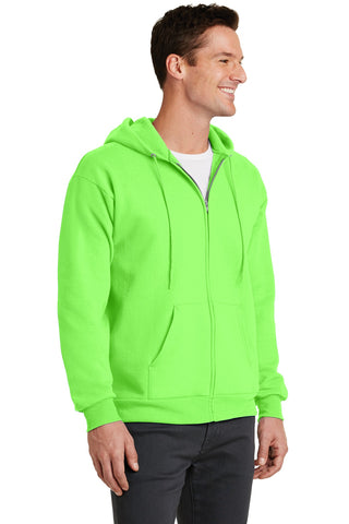 Port & Company Core Fleece Full-Zip Hooded Sweatshirt (Neon Green)