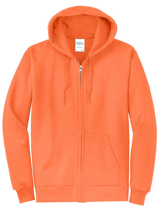 Port & Company Core Fleece Full-Zip Hooded Sweatshirt (Neon Orange)