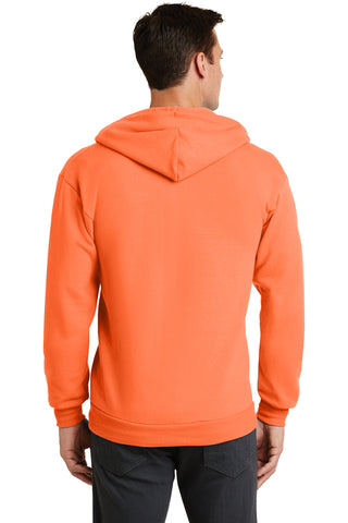 Port & Company Core Fleece Full-Zip Hooded Sweatshirt (Neon Orange)