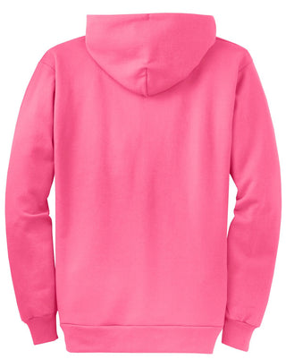 Port & Company Core Fleece Full-Zip Hooded Sweatshirt (Neon Pink)