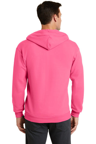 Port & Company Core Fleece Full-Zip Hooded Sweatshirt (Neon Pink)