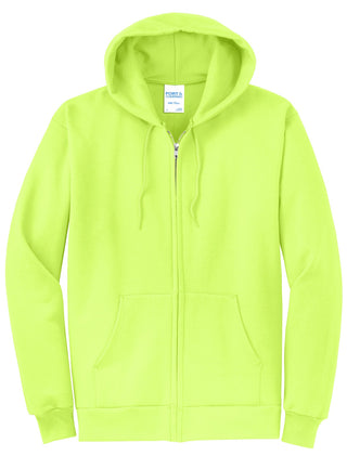 Port & Company Core Fleece Full-Zip Hooded Sweatshirt (Neon Yellow)