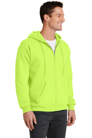 Port & Company Core Fleece Full-Zip Hooded Sweatshirt (Neon Yellow)