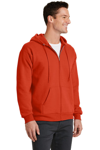 Port & Company Core Fleece Full-Zip Hooded Sweatshirt (Orange)