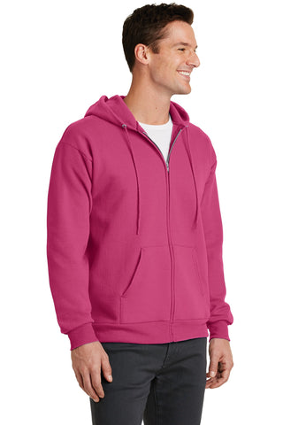 Port & Company Core Fleece Full-Zip Hooded Sweatshirt (Sangria)