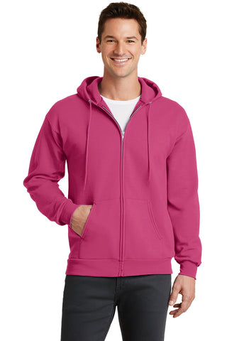 Port & Company Core Fleece Full-Zip Hooded Sweatshirt (Sangria)