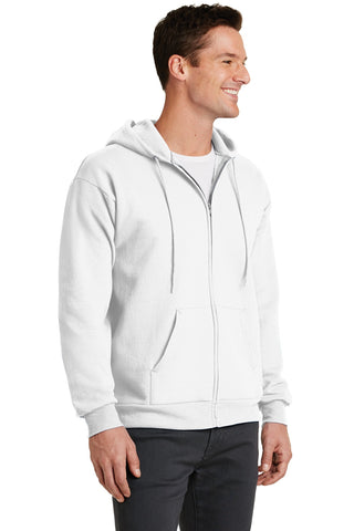 Port & Company Core Fleece Full-Zip Hooded Sweatshirt (White)