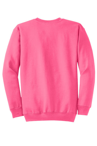 Port & Company Core Fleece Crewneck Sweatshirt (Neon Pink)
