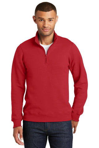 Port & Company Fan Favorite Fleece 1/4-Zip Pullover Sweatshirt (Bright Red)
