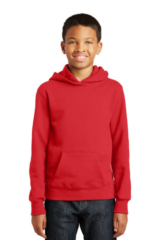 Port & Company Youth Fan Favorite Fleece Pullover Hooded Sweatshirt (Bright Red)
