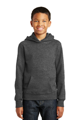 Port & Company Youth Fan Favorite Fleece Pullover Hooded Sweatshirt (Dark Heather Grey)