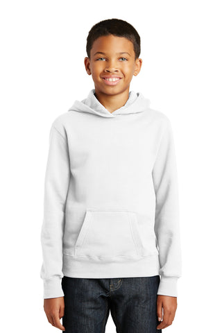 Port & Company Youth Fan Favorite Fleece Pullover Hooded Sweatshirt (White)