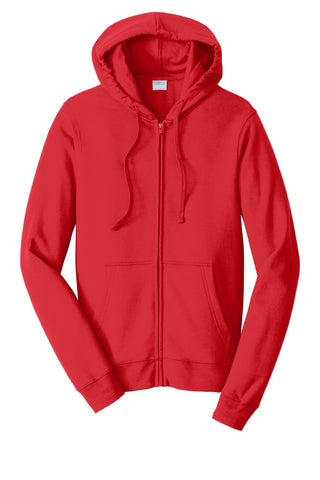 Port & Company Fan Favorite Fleece Full-Zip Hooded Sweatshirt (Bright Red)