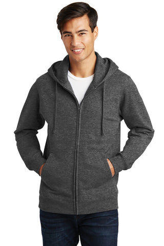 Port & Company Fan Favorite Fleece Full-Zip Hooded Sweatshirt (Dark Heather Grey)