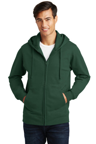 Port & Company Fan Favorite Fleece Full-Zip Hooded Sweatshirt (Forest Green)