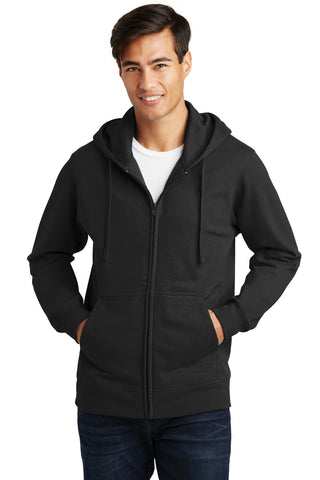 Port & Company Fan Favorite Fleece Full-Zip Hooded Sweatshirt (Jet Black)