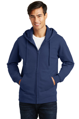 Port & Company Fan Favorite Fleece Full-Zip Hooded Sweatshirt (Team Navy)