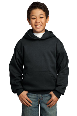 Port & Company Youth Core Fleece Pullover Hooded Sweatshirt (Jet Black)