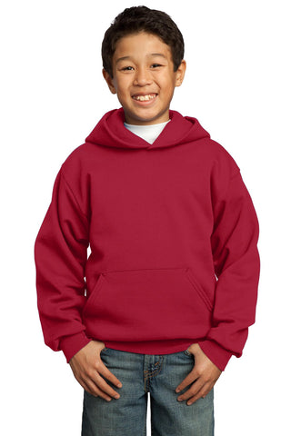 Port & Company Youth Core Fleece Pullover Hooded Sweatshirt (Red)