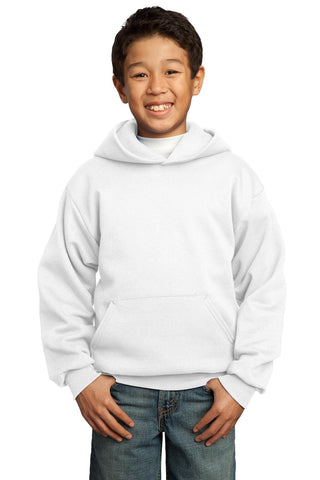 Port & Company Youth Core Fleece Pullover Hooded Sweatshirt (White)