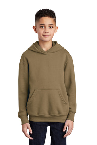 Port & Company Youth Core Fleece Pullover Hooded Sweatshirt (Coyote Brown)