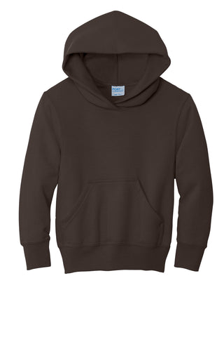 Port & Company Youth Core Fleece Pullover Hooded Sweatshirt (Dark Chocolate Brown)