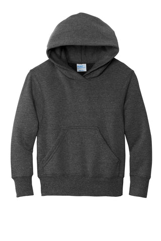 Port & Company Youth Core Fleece Pullover Hooded Sweatshirt (Dark Heather Grey)