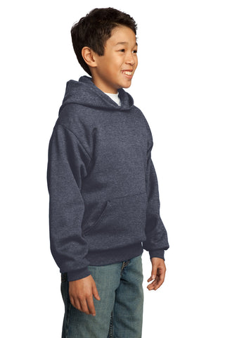 Port & Company Youth Core Fleece Pullover Hooded Sweatshirt (Heather Navy)