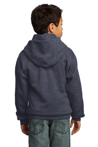 Port & Company Youth Core Fleece Pullover Hooded Sweatshirt (Heather Navy)