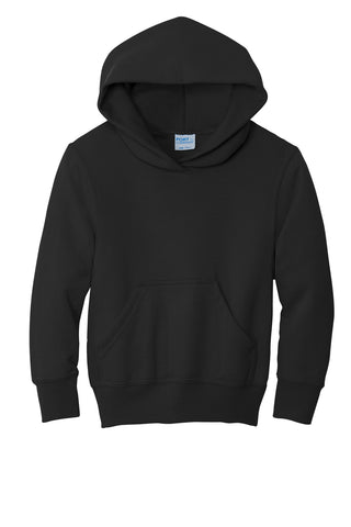 Port & Company Youth Core Fleece Pullover Hooded Sweatshirt (Jet Black)