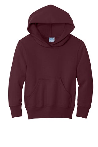 Port & Company Youth Core Fleece Pullover Hooded Sweatshirt (Maroon)