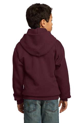 Port & Company Youth Core Fleece Pullover Hooded Sweatshirt (Maroon)