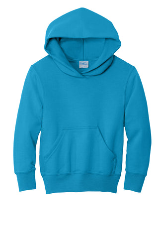 Port & Company Youth Core Fleece Pullover Hooded Sweatshirt (Neon Blue)