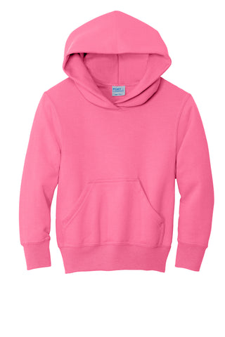 Port & Company Youth Core Fleece Pullover Hooded Sweatshirt (Neon Pink)