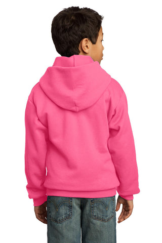 Port & Company Youth Core Fleece Pullover Hooded Sweatshirt (Neon Pink)