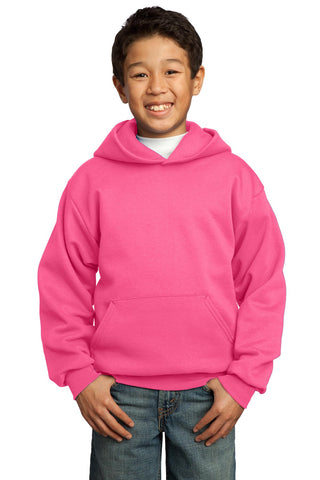 Port & Company Youth Core Fleece Pullover Hooded Sweatshirt (Neon Pink)
